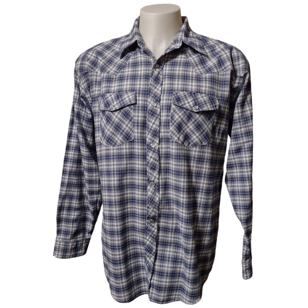 Outback Rider Womens Size XL Plaid Pearl Snap Shirt American Classic Long Sleeve
